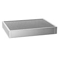 Rectangular aluminum electrostatic air filter with gray mesh and silver frame