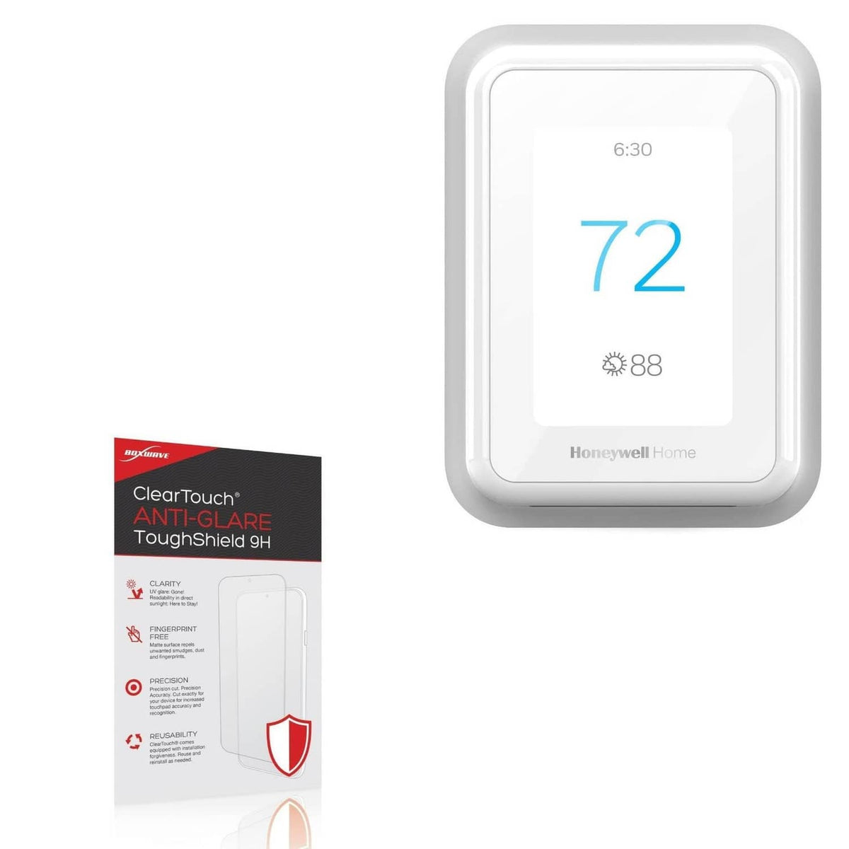 Anti-glare screen protector for Honeywell Home thermostat display, 9H toughshield