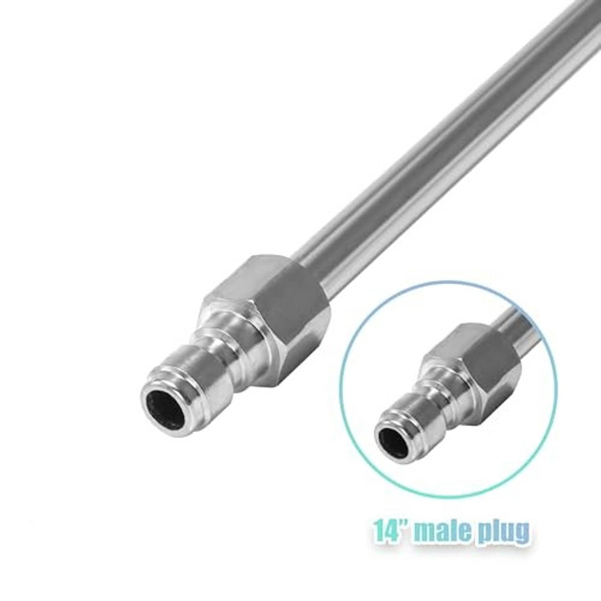 45-degree pressure washer wand male quick-connect plug with metal collar