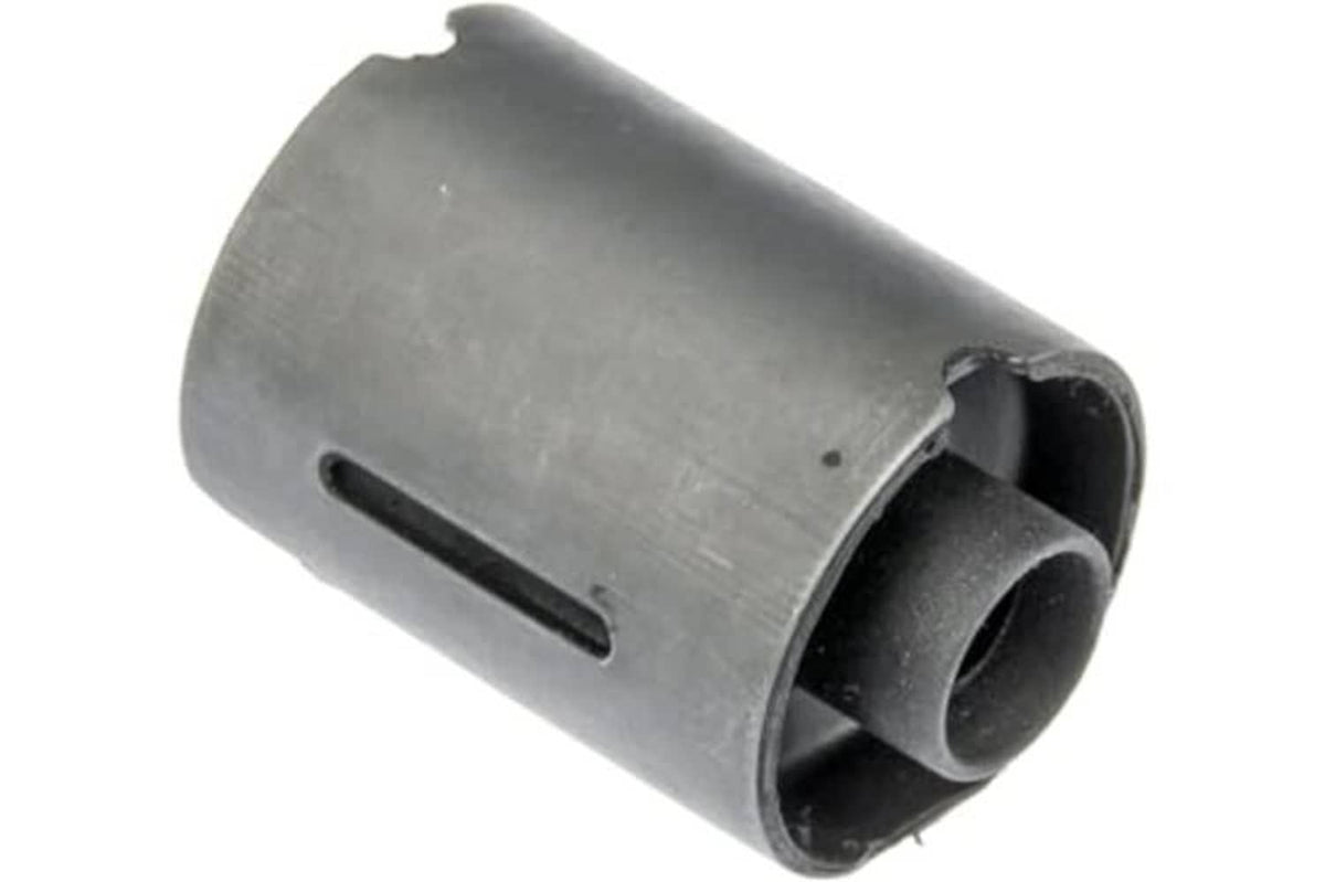 Shift lever bushing with gray sleeve and black rubber core, side slot
