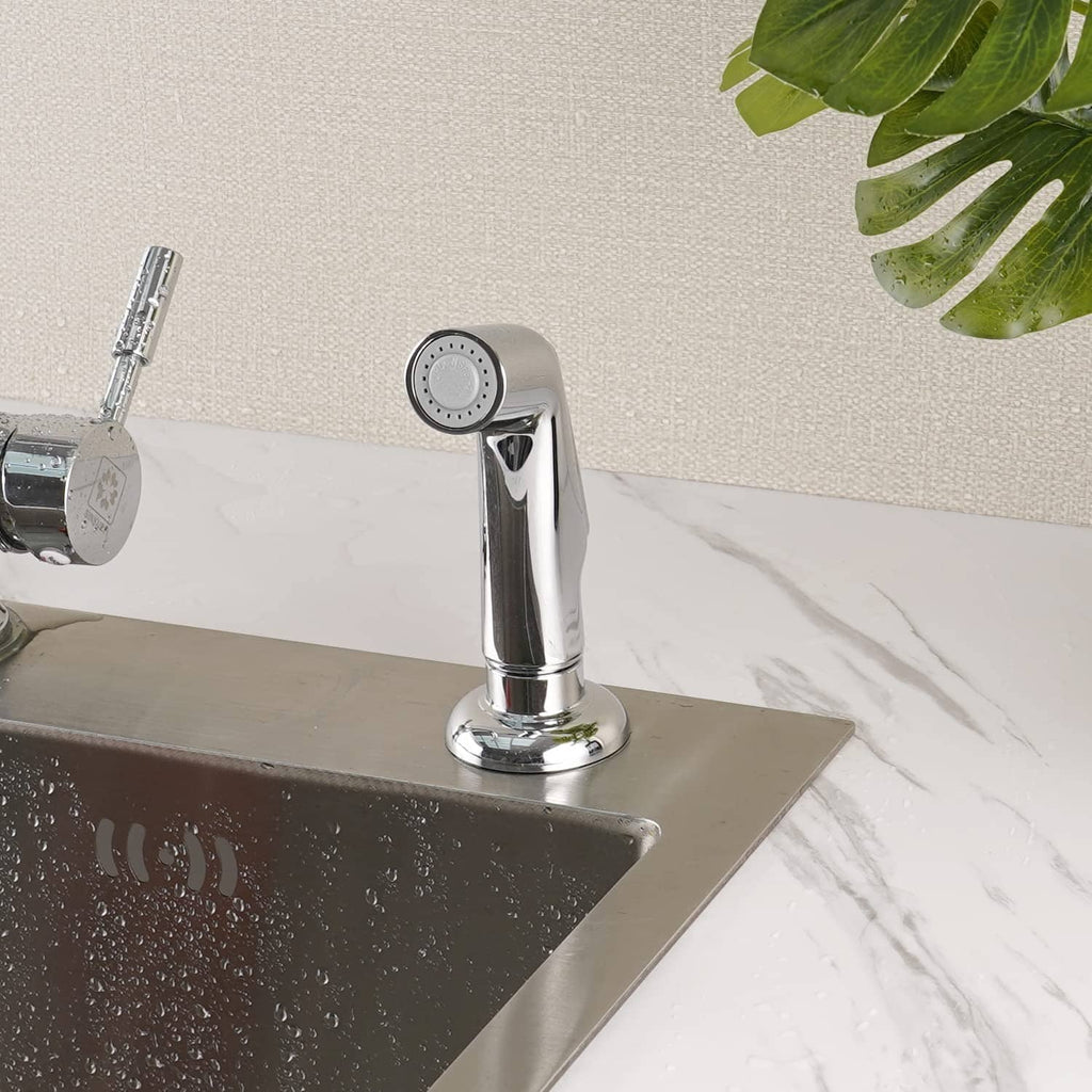Chrome kitchen sink side sprayer head mounted with circular spray face