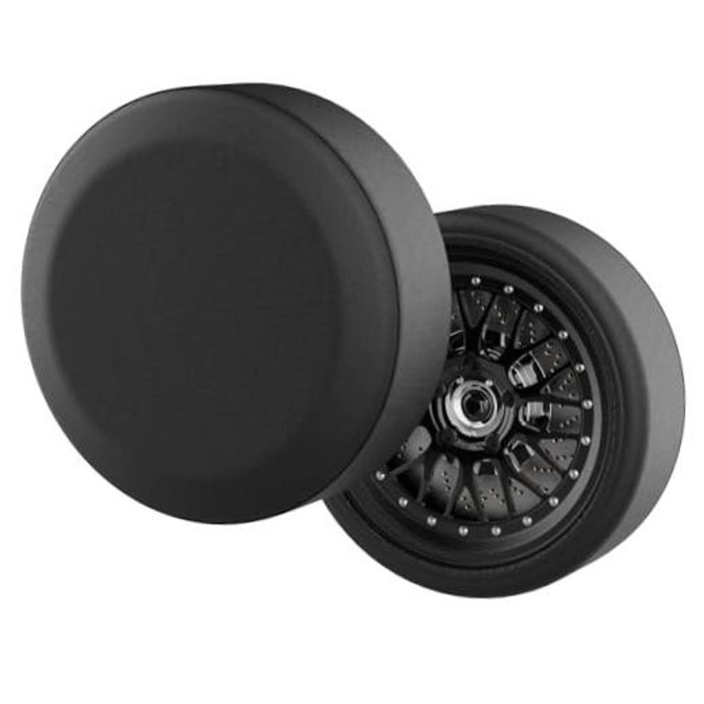 Black RV spare tire cover, round full-wheel cover with elastic edge