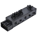 Black power seat switch module with multi-button adjuster and wiring connector