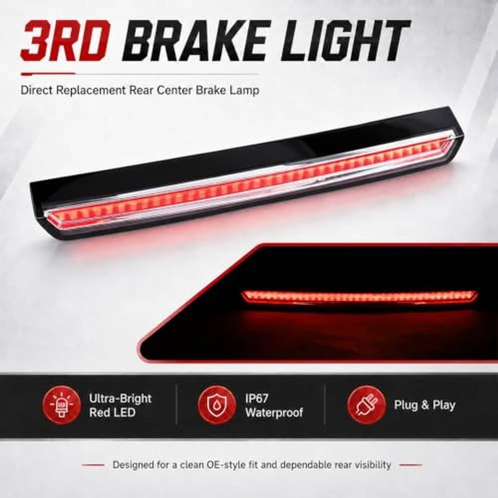 LED 3rd brake light bar with red LED strip and black housing