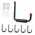 Black heavy-duty J hook with red PVC end caps and included screws, shown with multiple units