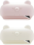 Kitten-shaped cardboard cutter set with enclosed blade, pink body, two units