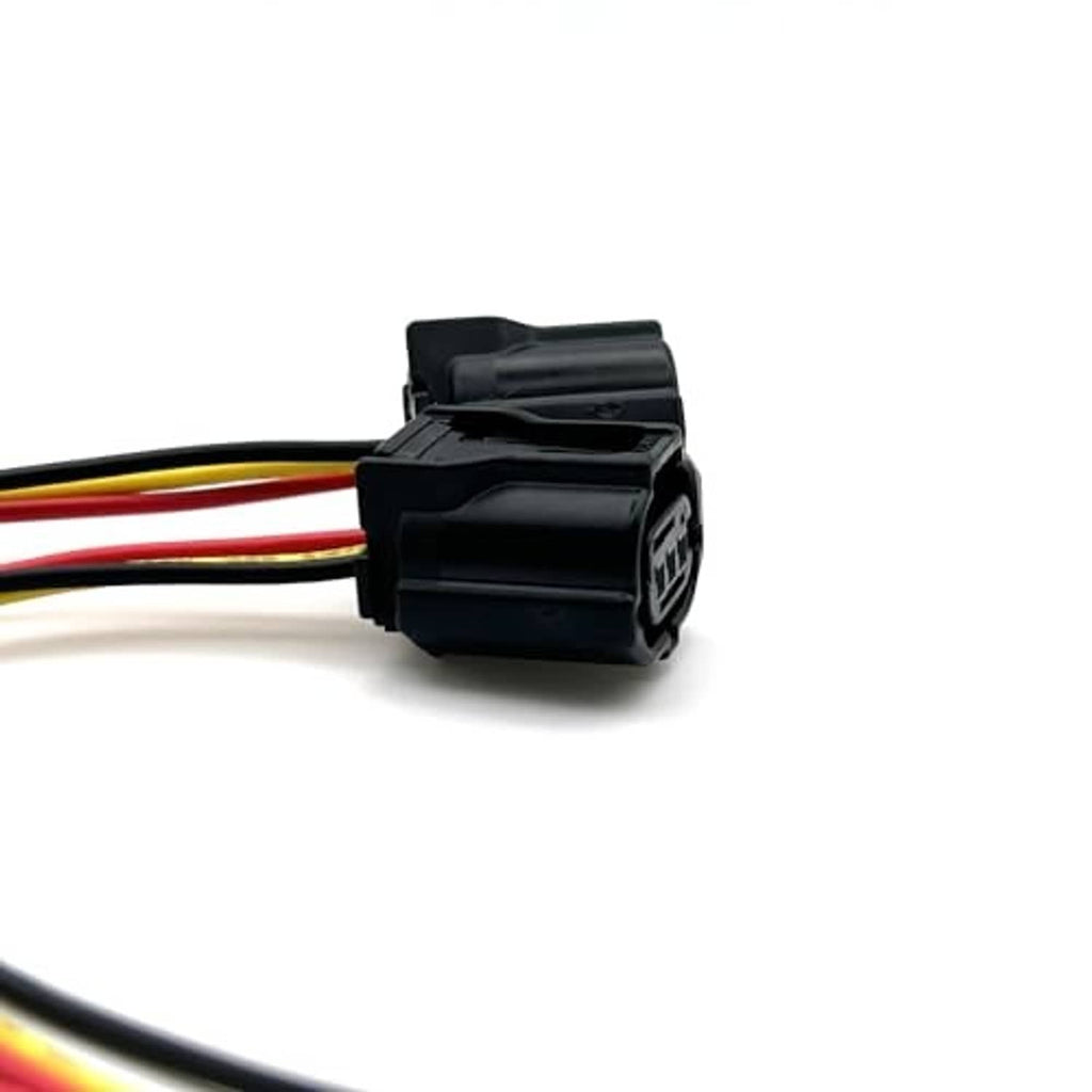 Camshaft sensor connector pigtail plug with black housing and three color wires