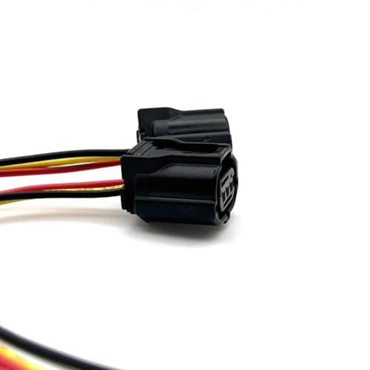 Camshaft sensor connector pigtail plug with black housing and three color wires