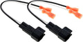 Speaker harness cable pair with black connectors and orange crimp terminals