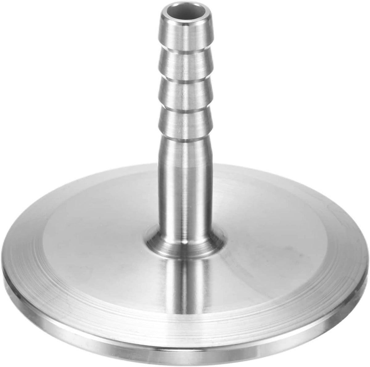 Stainless steel clamp barbed hose fitting with circular flange base