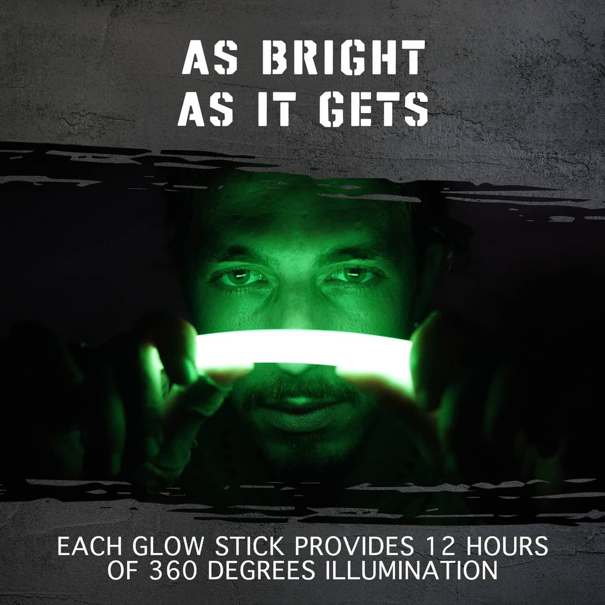 Bright green glow stick emitting light