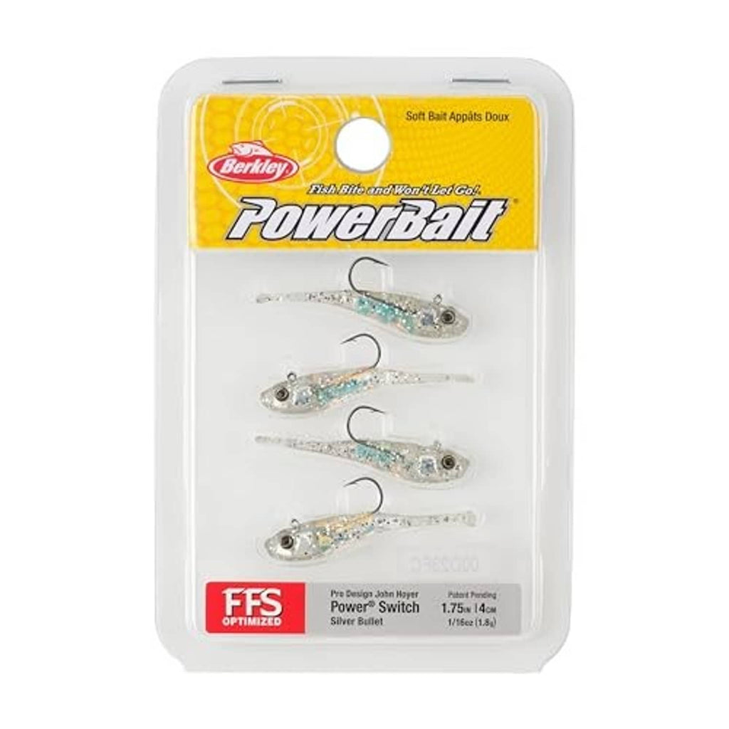 Berkley Powerbait Power Switch silver bullet bait package with four lures