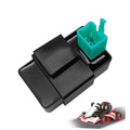 AC CDI ignition control box with black housing and teal plug connector