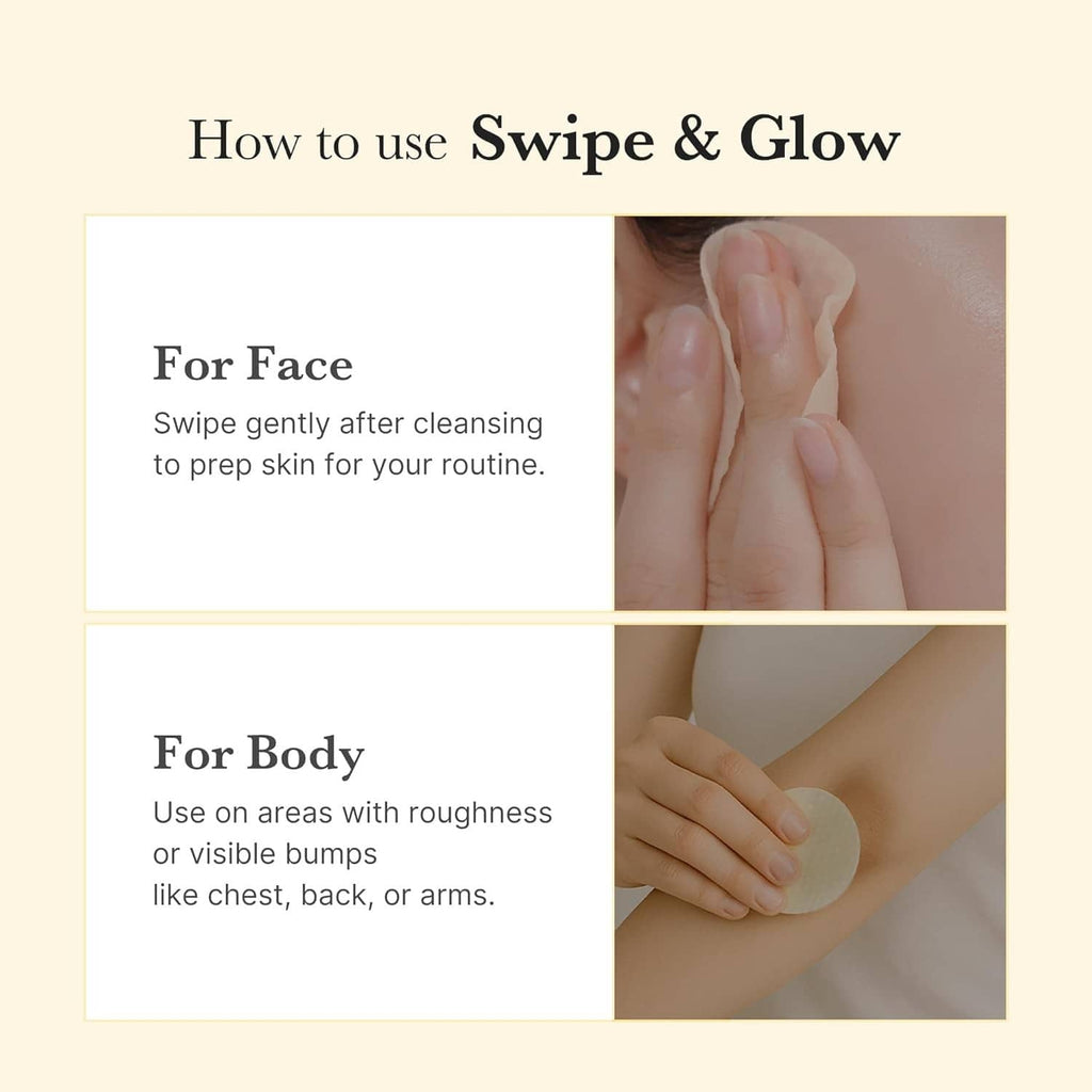 Textured pad being applied to skin for Medicube Kojic Acid Turmeric Pad