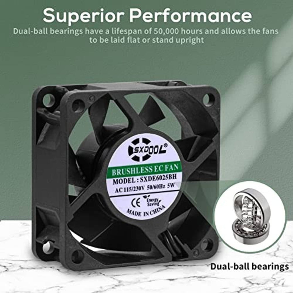 60mm EC cooling fan with label and dual-ball bearing hub