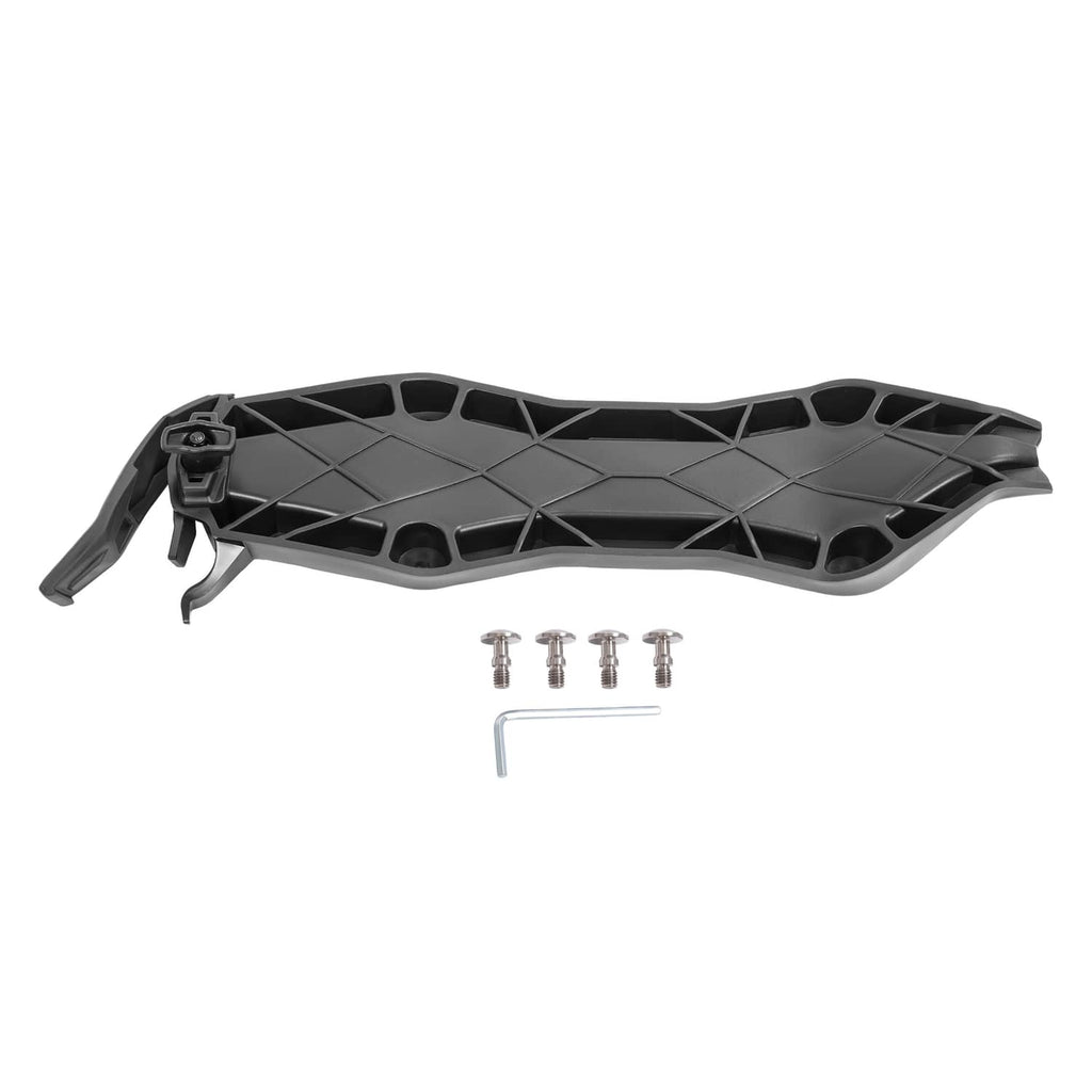 Black PE fuel caddy base kit with mounting tabs and included screws