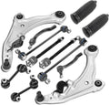 Front suspension control arm, tie rod, and sway bar kit with bushings and hardware