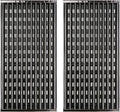 Porcelain coated grill grates, two-panel set with narrow metal bars in rows
