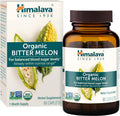 Organic bitter melon supplement bottle with label and accompanying product box