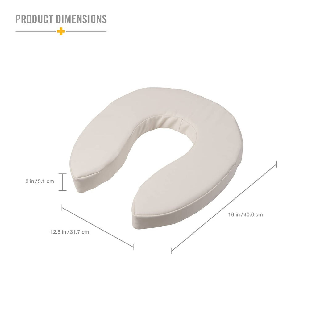 U-shaped vinyl-covered foam toilet seat cushion