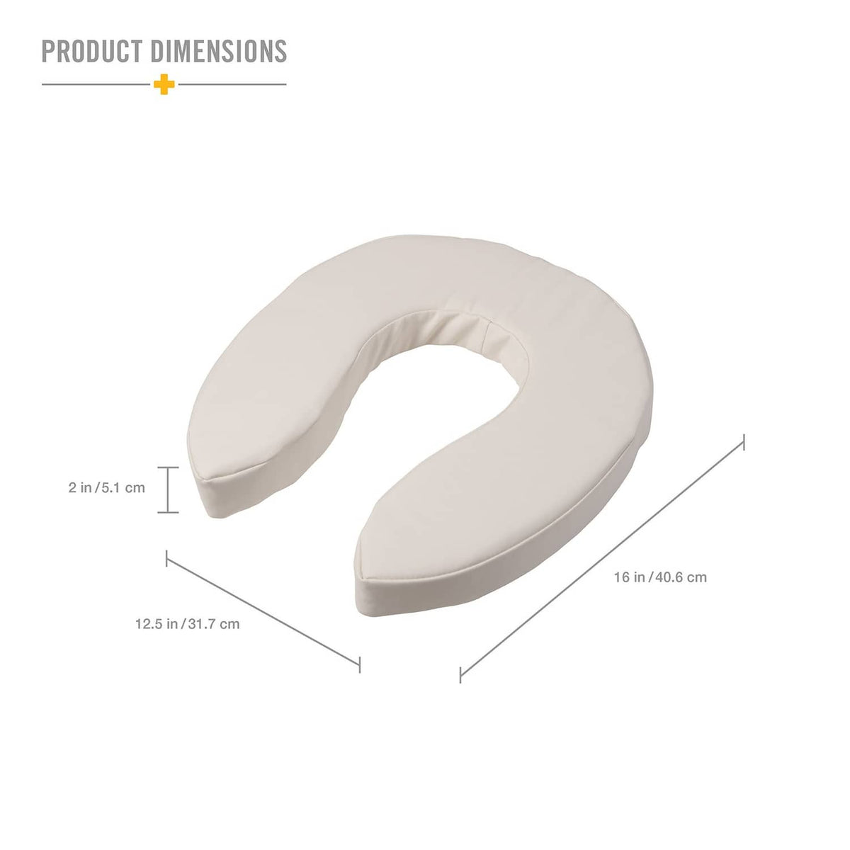 U-shaped vinyl-covered foam toilet seat cushion