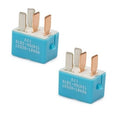 Blue 4-pin 12V AC relay module with 4 plug-in pins and copper contact blades