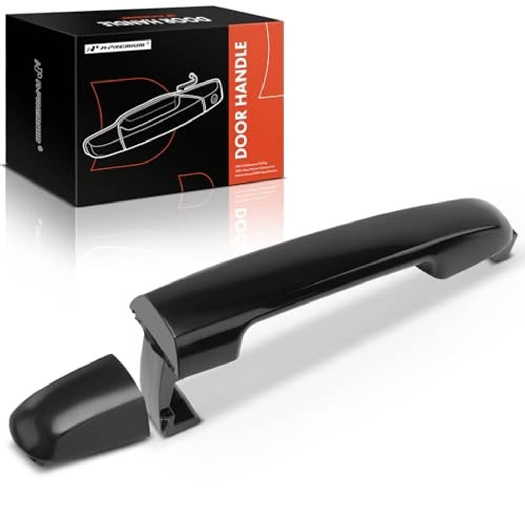 Primed black exterior door handle with retail packaging box