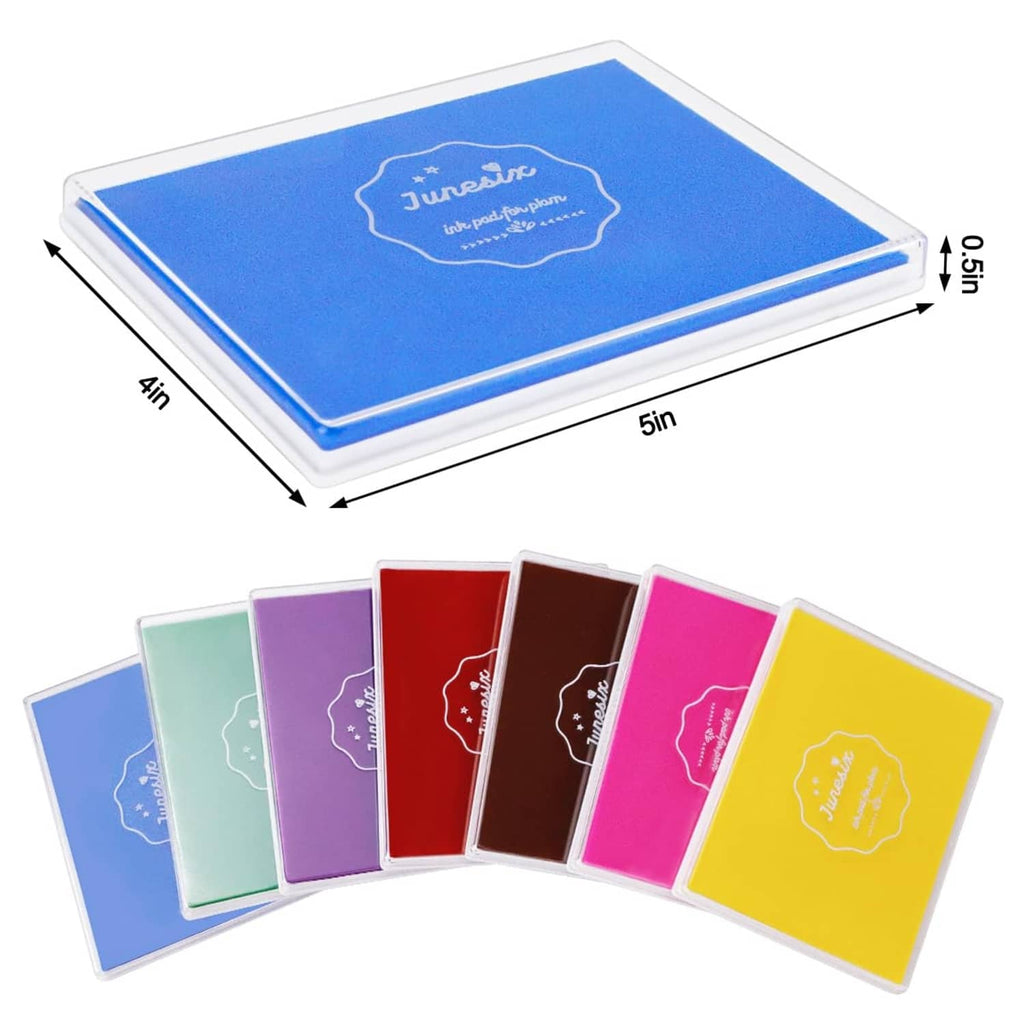Blue square washable fingerprint ink pad, 5 in x 4 in size