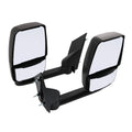 Black manual towing mirror pair with clear glass and smooth housing