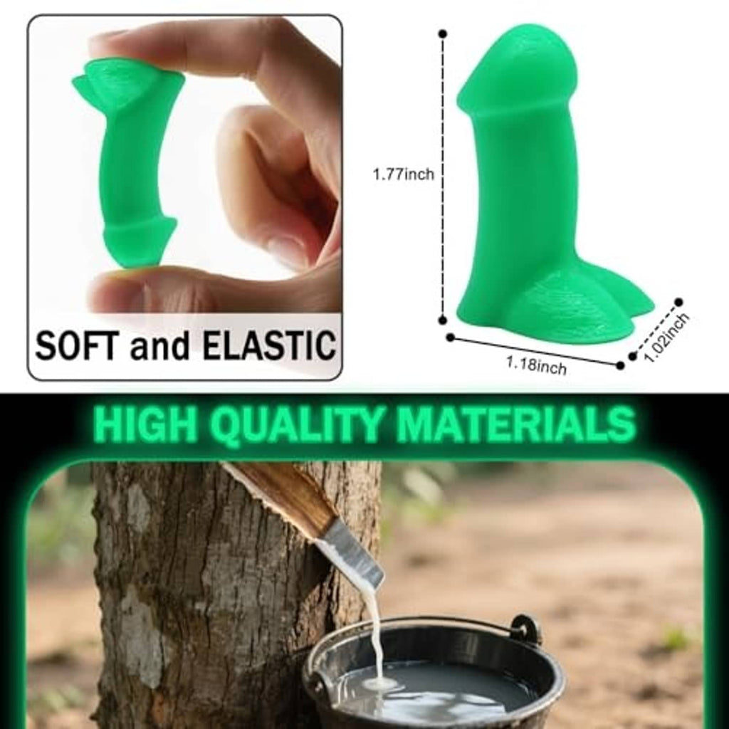 Green flexible tire valve stem caps with size measurements diagram