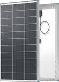 Solar panel with open backing and side connector, showing cable loop
