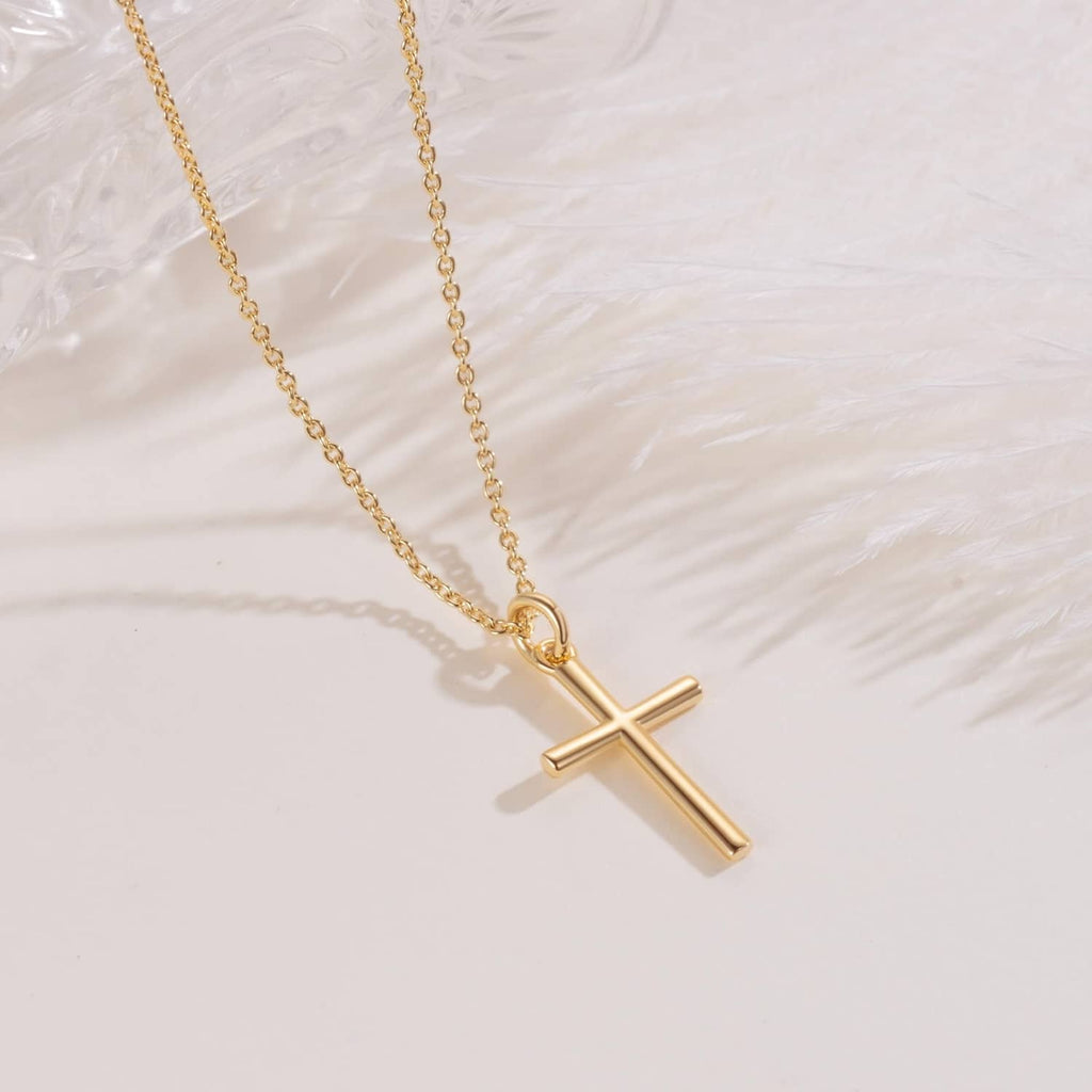 RivetOak Fureylenx Gold Cross Necklaces for Women 14K Necklace 20mm, gold