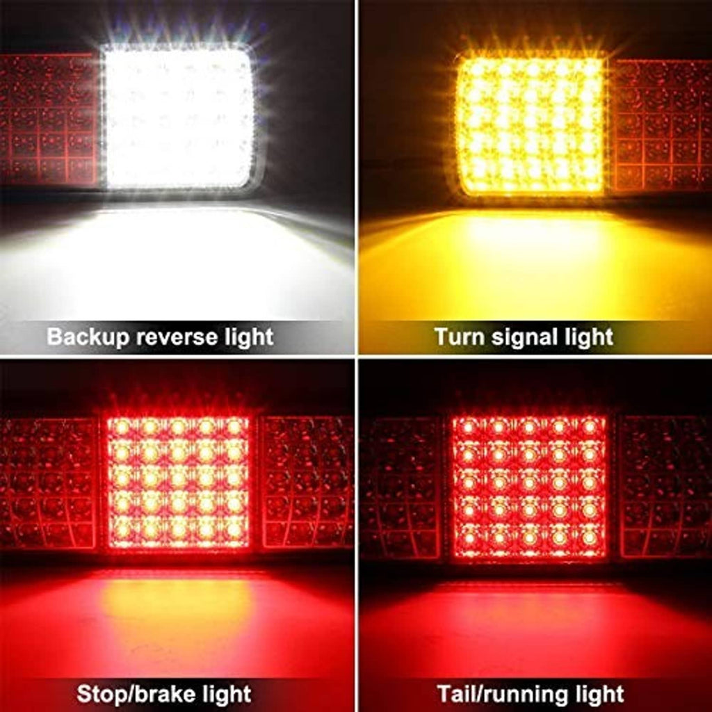 LED tail light bar showing white, amber, and red illumination for multiple functions