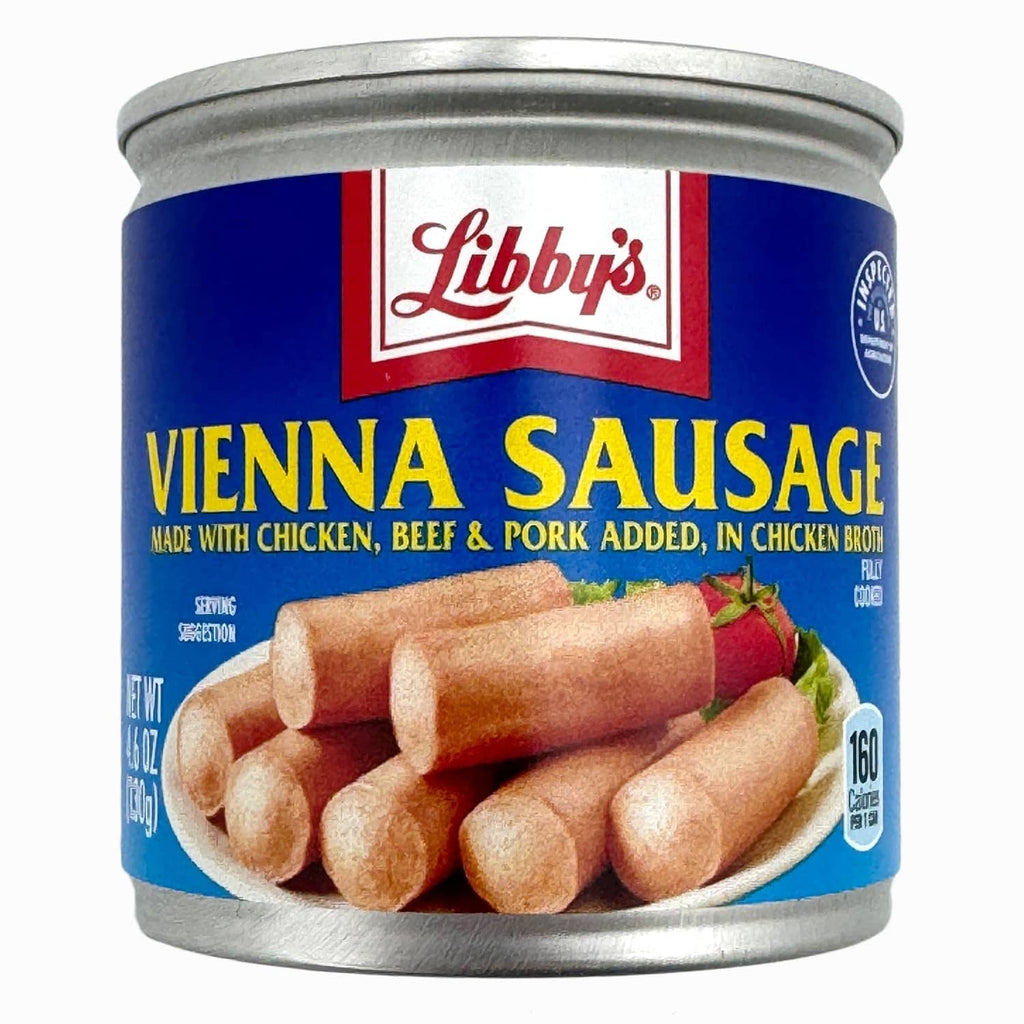Libby's Vienna Sausage can with blue label and silver lid