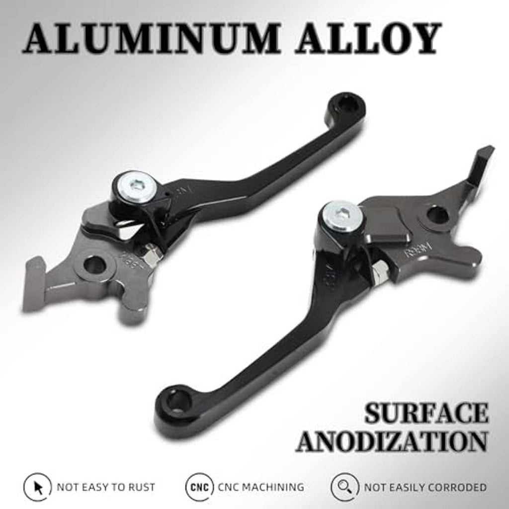 Black aluminum alloy brake levers with anodized surface finish