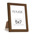 5x7 oak wood picture frame with white mat, dark walnut-brown finish