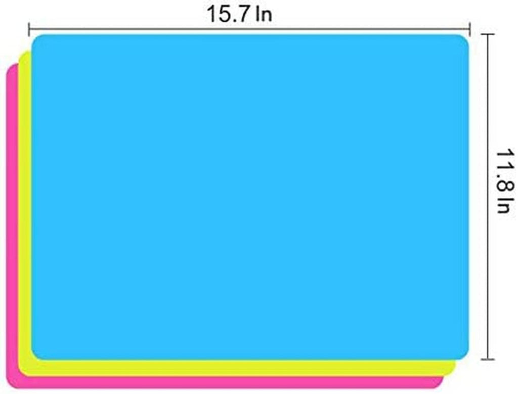 Blue silicone mat sheet, sized about 15.7 in by 11.8 in