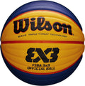 Wilson FIBA 3x3 official basketball, blue/yellow with Wave logo and FIBA 3x3 mark