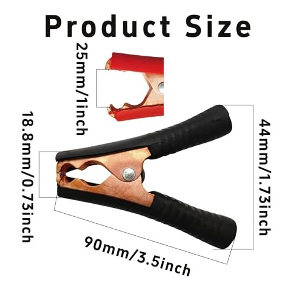 Insulated black alligator clip with copper contact jaw and rubberized handle