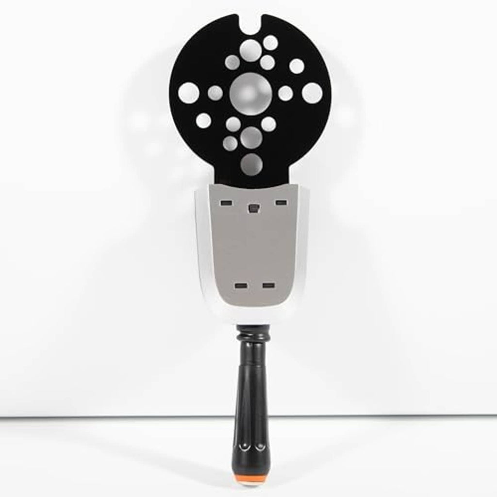 Bezel control lever switch with USB-style plug, black perforated bezel, and black handle