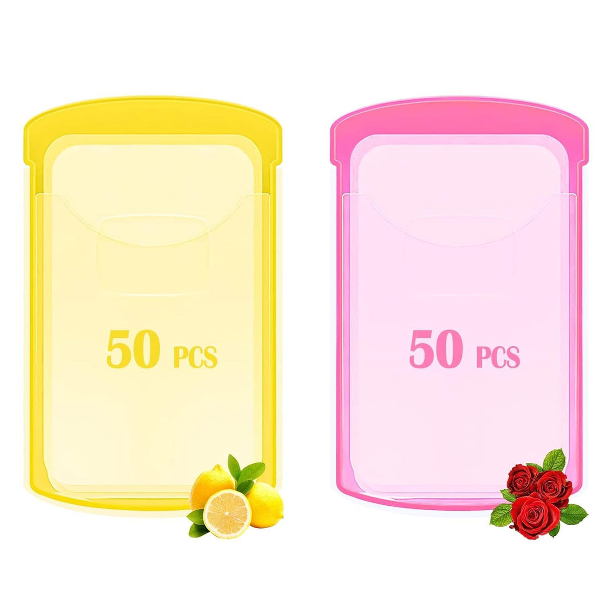 Hand washing soap sheet case pair, yellow and pink, 50 pcs each