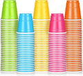 2 oz plastic shot cups, 100-pack, stacked multicolor green blue yellow pink orange cups