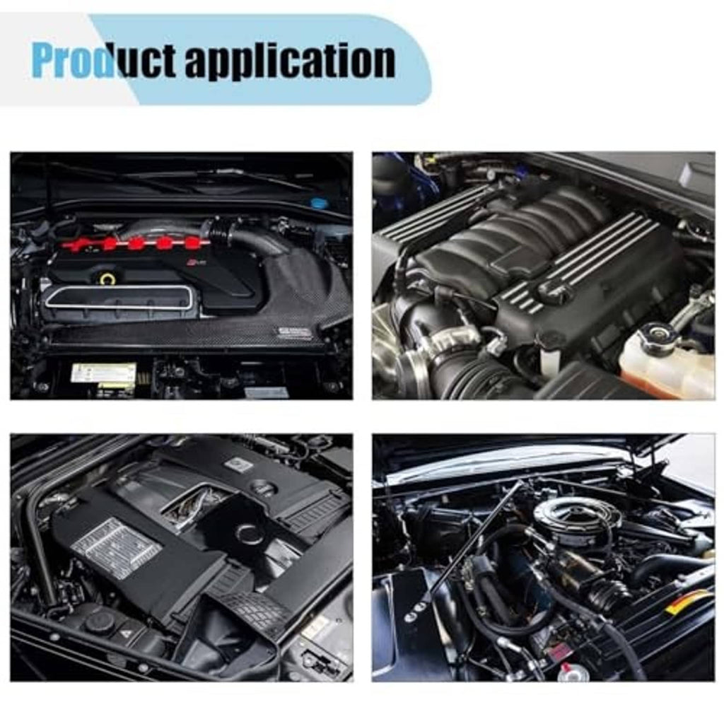 Automotive engine bay with water temperature sensor joint installed on radiator hose