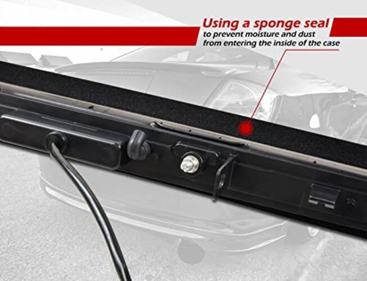 LED third brake light bar underside showing mounting points and wiring route