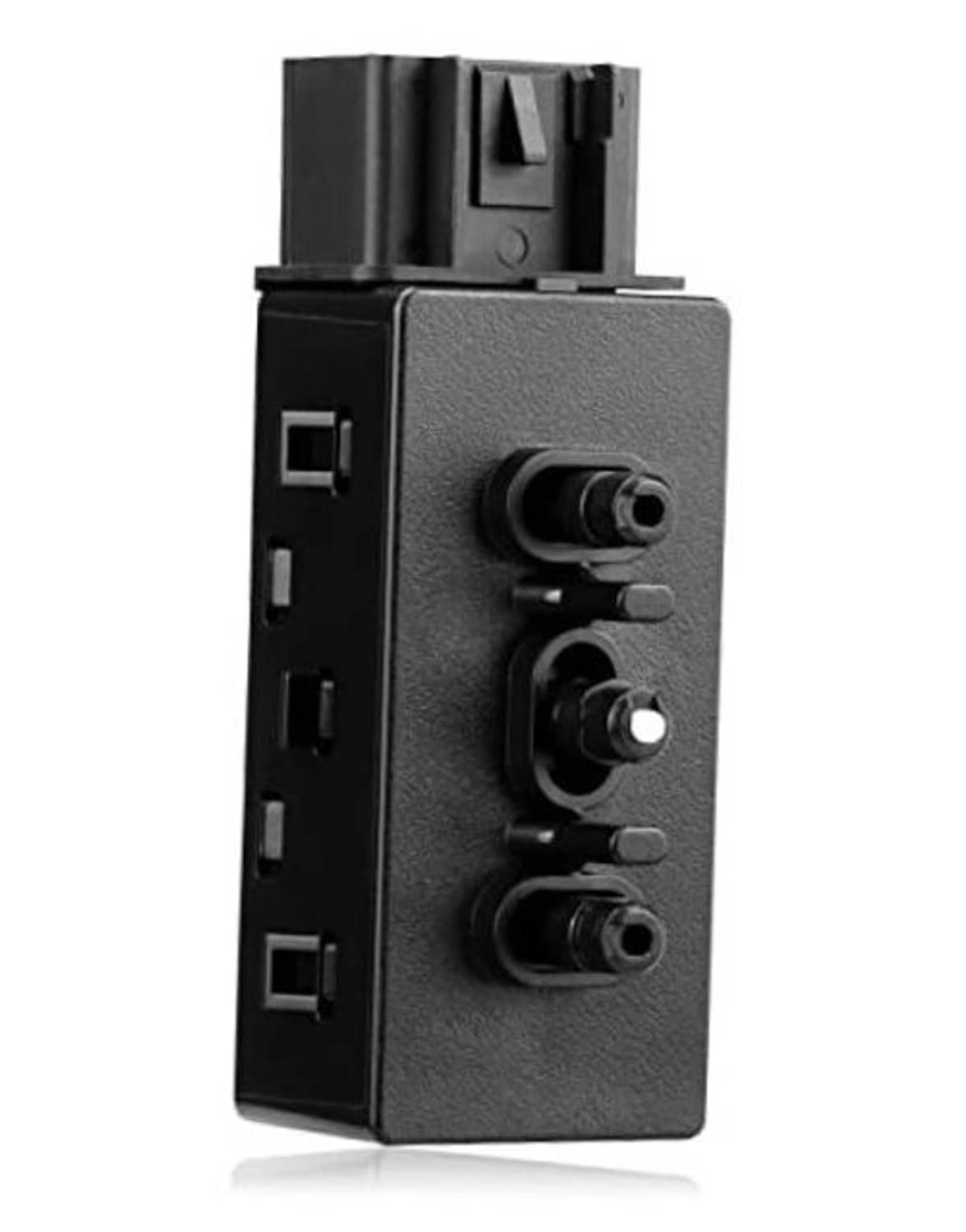 Power seat switch control module with 3 black round knobs and side ports