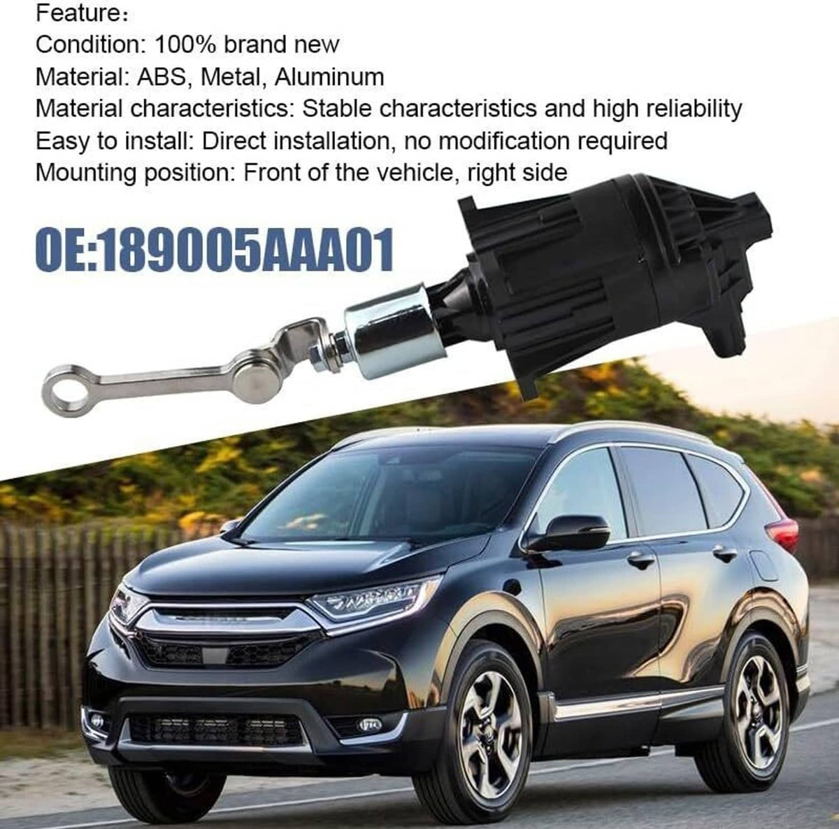 Turbo wastegate valve actuator solenoid with metal arm and black connector