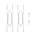 Silver plate wall hangers, 2-pack with double U-prongs for securing plates