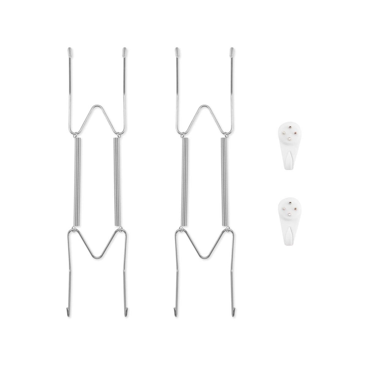 Silver plate wall hangers, 2-pack with double U-prongs for securing plates
