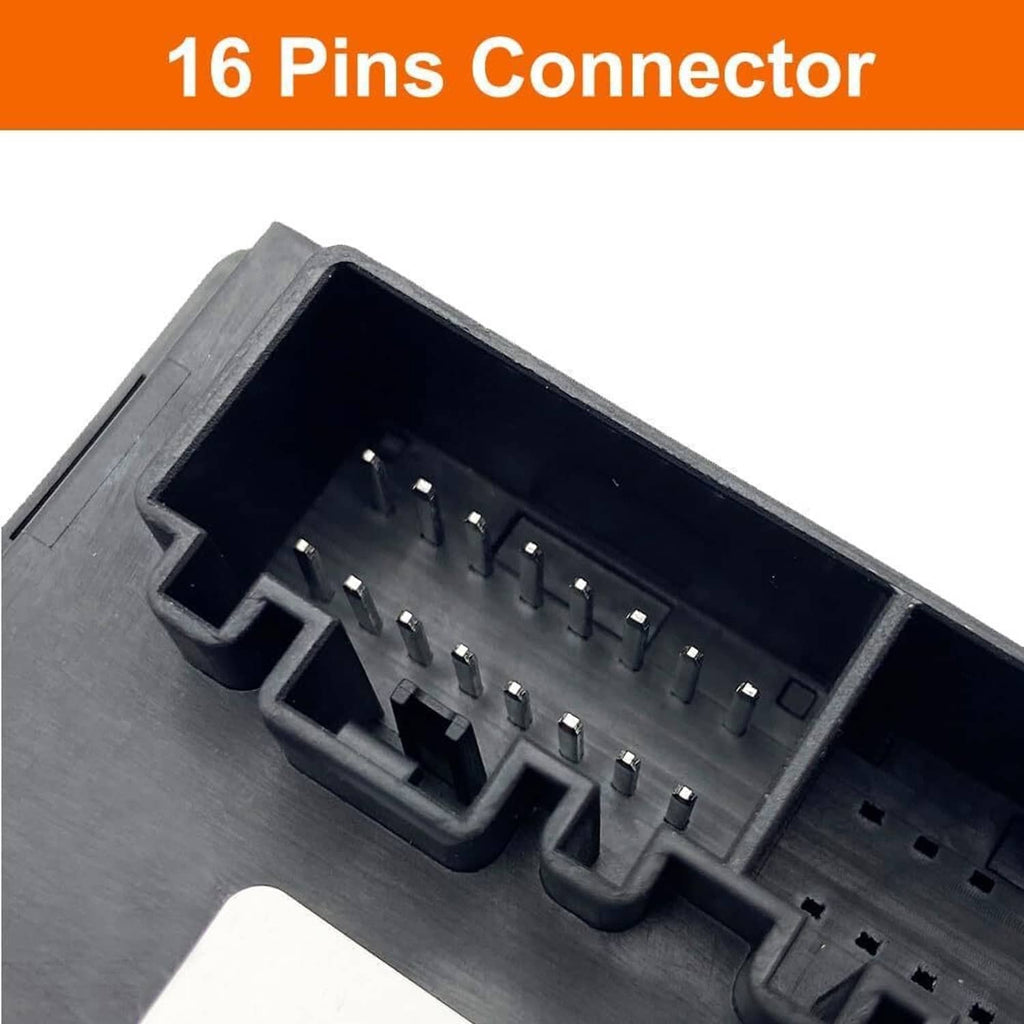 Transfer case control module connector with 16-pin socket, close-up on black housing