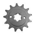 Front sprocket gear for motorcycle, dark steel finish, 2 mounting holes, center spline